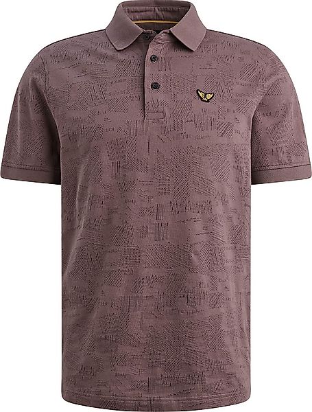 PME Legend Poloshirt Jacquard Jersey Moonscape Lila - Größe L günstig online kaufen