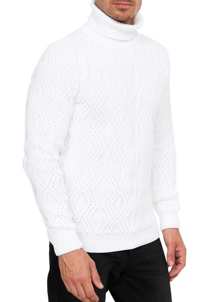 R-NEAL Rollkragenpullover Melierter Grobstrick Rollkragen-Pullover Business günstig online kaufen