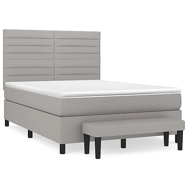 vidaXL Boxspringbett mit Matratze Hellgrau 140x200 cm Stoff1396759 günstig online kaufen
