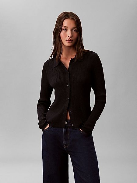 Calvin Klein Jeans Strickjacke Regular fit mit Glitzer und Rundhalsausschni günstig online kaufen