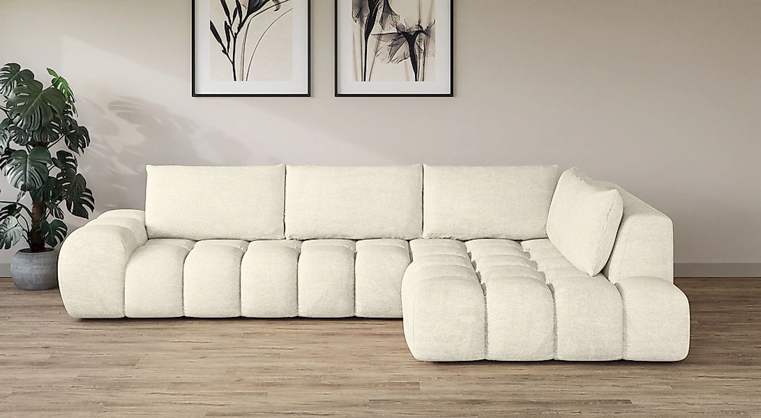 INOSIGN Ecksofa "AZITA Designsofa, elegant und bequem L-Form, Bubble-Optik" günstig online kaufen