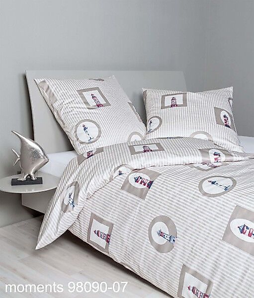 Janine Janine Mako-Satin Bettwäsche moments 98090 sand Größe:  135x200 cm + günstig online kaufen