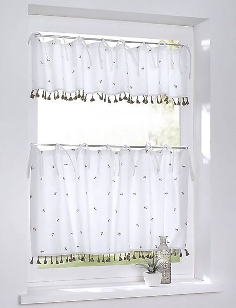 Kutti Scheibengardine Honey (1 St), Bindebänder, blickdicht, Kurzgardine, B günstig online kaufen