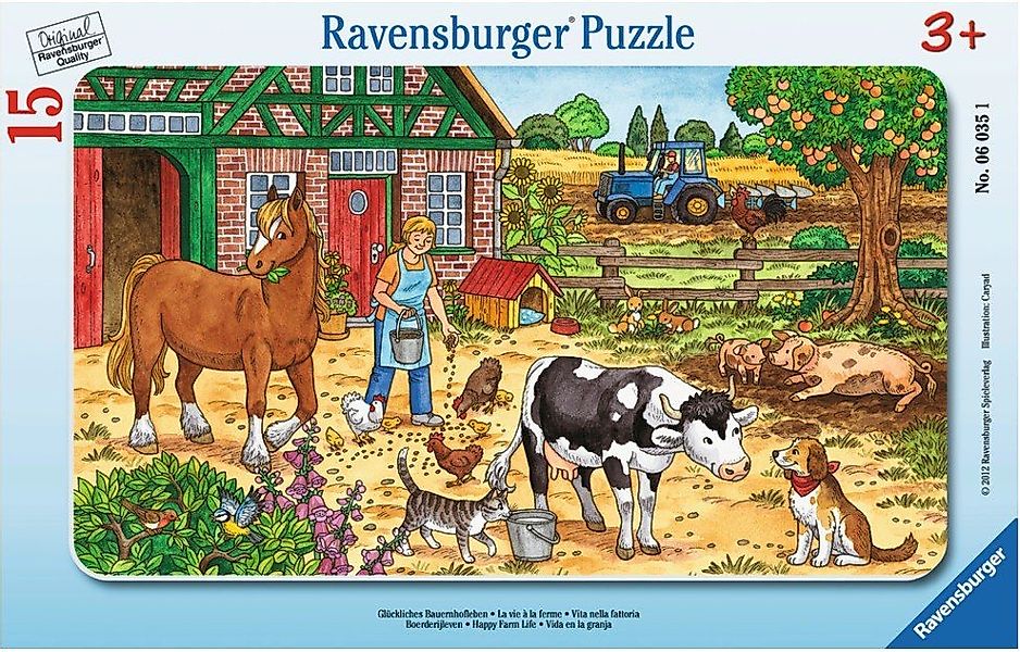Ravensburger Puzzle Kinderpuzzle 15 Teile - Glückliches Bauernhofleben, Puz günstig online kaufen