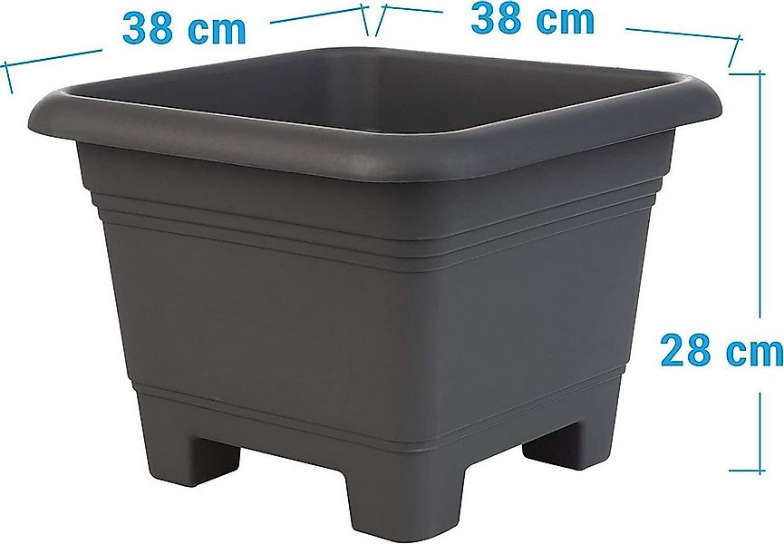 2friends Pflanzkübel 2er Set - Eckiger Blumentopf groß draußen in Anthrazit günstig online kaufen