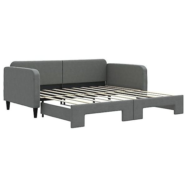 vidaXL Bett, Tagesbett Ausziehbar Dunkelgrau 90x190 cm Stoff günstig online kaufen