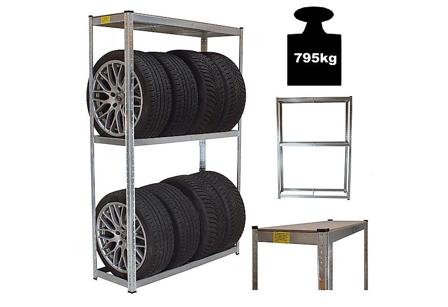 TRUTZHOLM Steckregal Reifenregal für 8 Räder 180x120x40 cm 795 kg Reifenstä günstig online kaufen