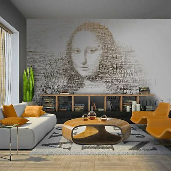 artgeist Fototapete Notizen von Leonardo da Vinci schwarz/weiß Gr. 400 x 30 günstig online kaufen