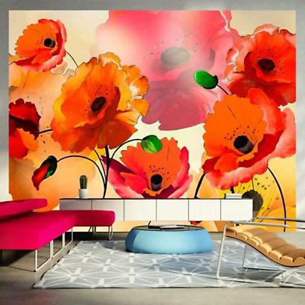 artgeist Fototapete Velvet poppies mehrfarbig Gr. 350 x 270 günstig online kaufen