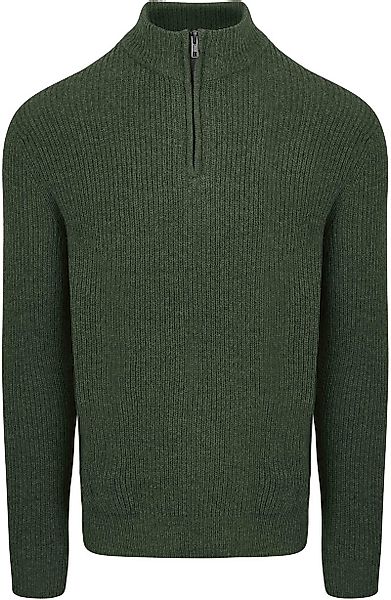 Steppin' Out Half Zip Pullover Lammwolle Olivgrün - Größe 3XL günstig online kaufen