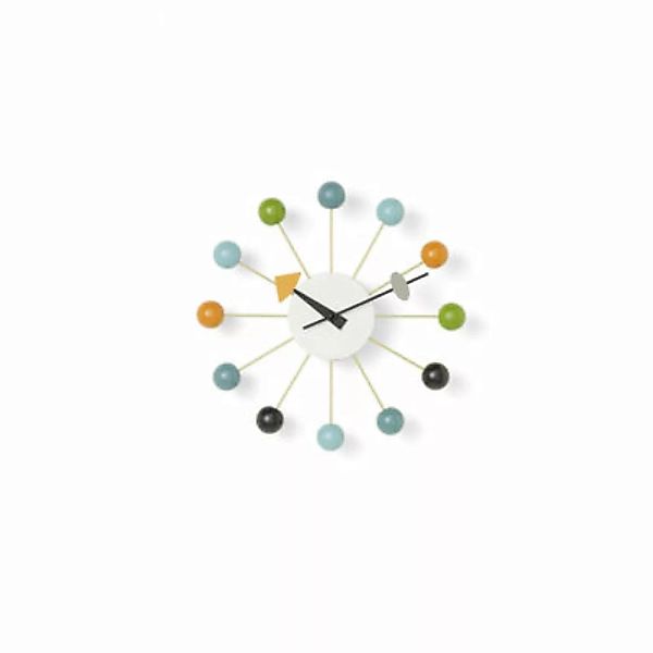Wanduhr Ball Clock holz bunt / By George Nelson, 1948-1960 / Ø 33 cm - Vitr günstig online kaufen