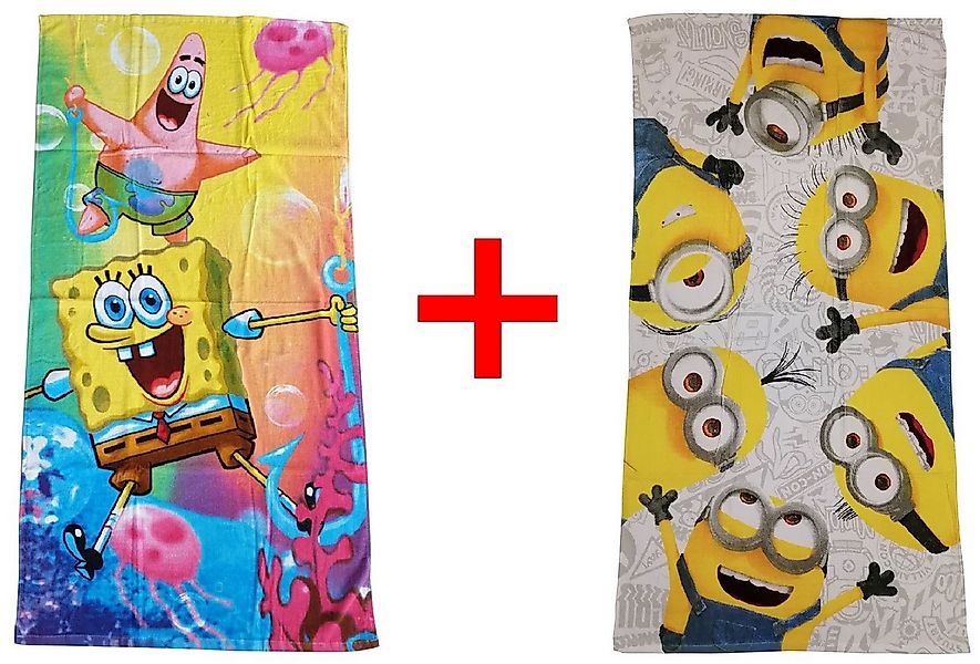 Jerry Fabrics Handtücher SpongeBob Schwammkopf Minions Handtuch 70x140cm 2e günstig online kaufen