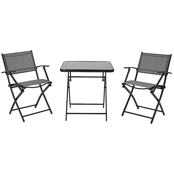 Outsunny Sitzgruppe Balkonmöbel 1 Tisch+2 Stühle günstig online kaufen