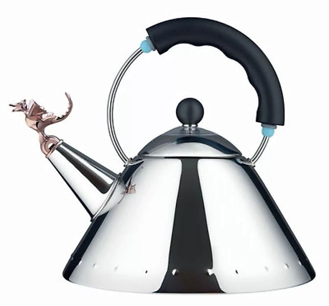 Alessi - Tea Rex Wasserkessel mit Magnetboden - schwarz, edelstahl/glänzend günstig online kaufen