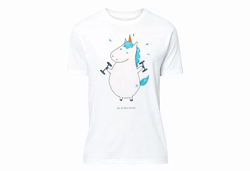 Mr. & Mrs. Panda T-Shirt Einhorn Fitness - Weiß - Geschenk, Pegasus, Sixpac günstig online kaufen