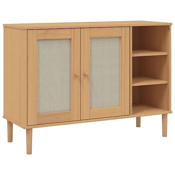 vidaXL Sideboard SENJA Rattan-Optik Braun 112x40x80 cm Kiefernholz 358028 günstig online kaufen