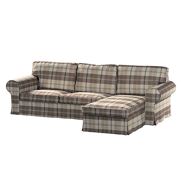 Bezug für Ektorp 2-Sitzer Sofa mit Recamiere, braun-beige, Ektorp 2-Sitzer günstig online kaufen