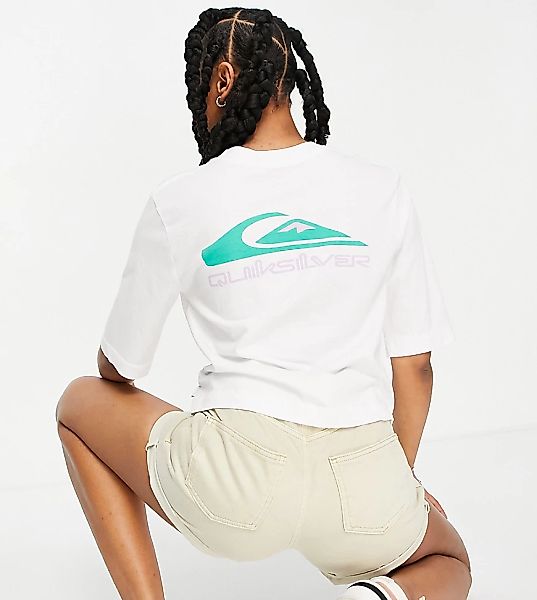 Quiksilver – T-Shirt mit halblangen Ärmeln und Logo in Weiß – exklusiv bei günstig online kaufen