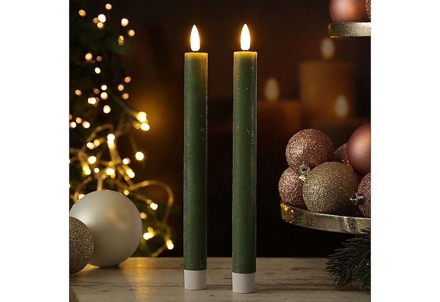 Adilina LED-Kerze LED Stabkerzen Tafelkerzen Dinner Spitzkerzen rustikal 24 günstig online kaufen