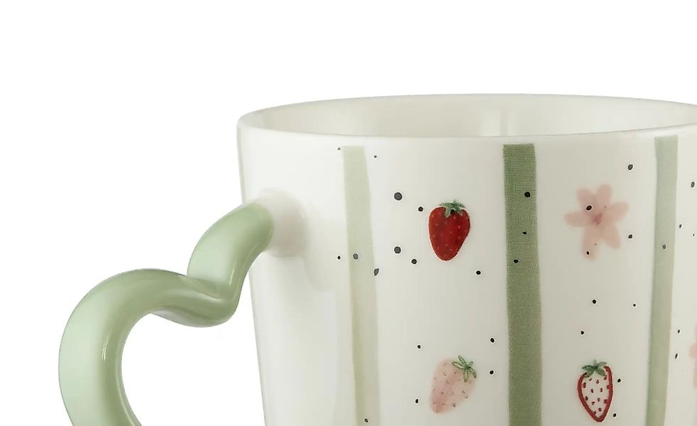 Henkelbecher Berry   ¦ weiß ¦ Steinzeug/Steingut ¦ Maße (cm): H: 9,2  Ø: 9. günstig online kaufen