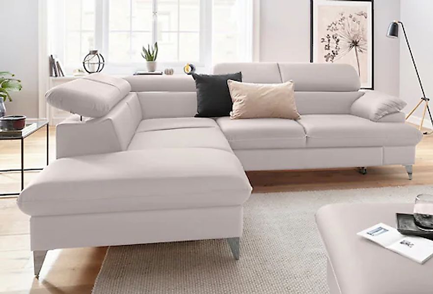 COTTA Polstergarnitur »Caluso L-Form«, Set bestehend aus: Ecksofa mit Kopft günstig online kaufen