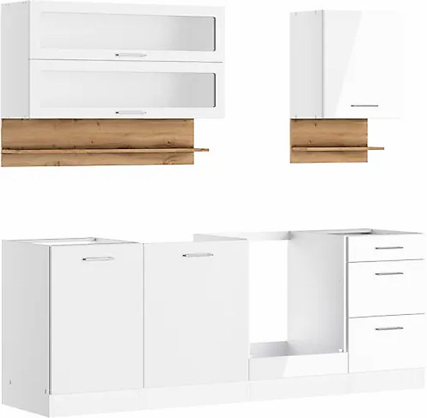 KOCHSTATION Küchenzeile »KS-Milan« 220 cm breit, robuste Metallauszüge, vie günstig online kaufen