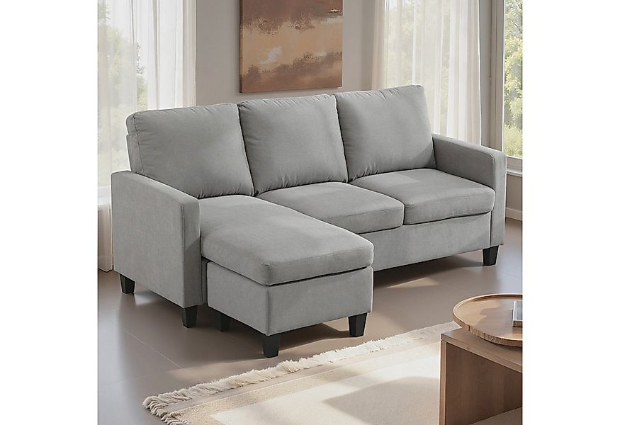 HOMCOM Ecksofa Ecksofa, Eckcouch in L-Form, Eckgarnitur, 3-Sitzer-Sofa 1 Te günstig online kaufen