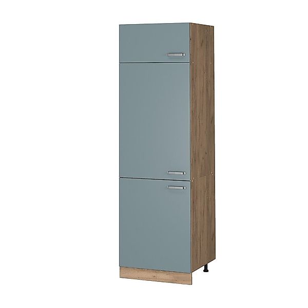 Vicco Kühlumbauschrank R-Line, Blau-Grau/Goldkraft Eiche, 60 günstig online kaufen