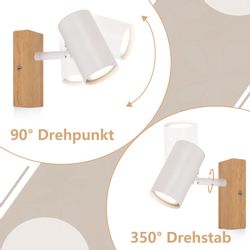 Nettlife Deckenstrahler Weiß Holz 1/2/3 Flammig günstig online kaufen