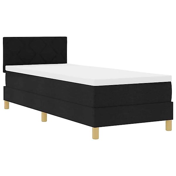 vidaXL Boxspringbett mit Matratze Schwarz 80 x 200 cm Stoff 3338953 günstig online kaufen