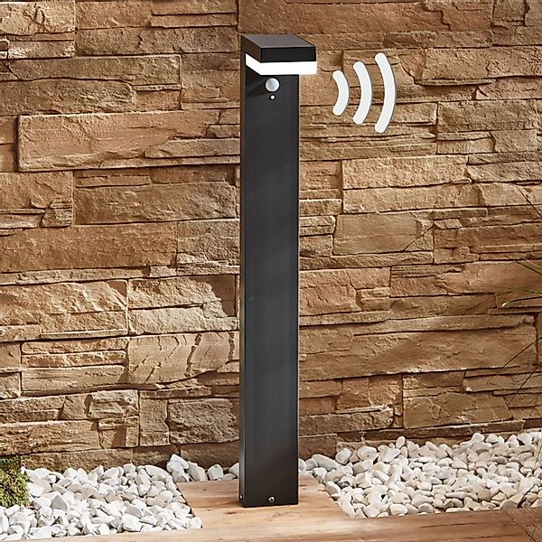 Lindby LED-Solar-Pollerleuchte Chioma, anthrazit, Sensor günstig online kaufen