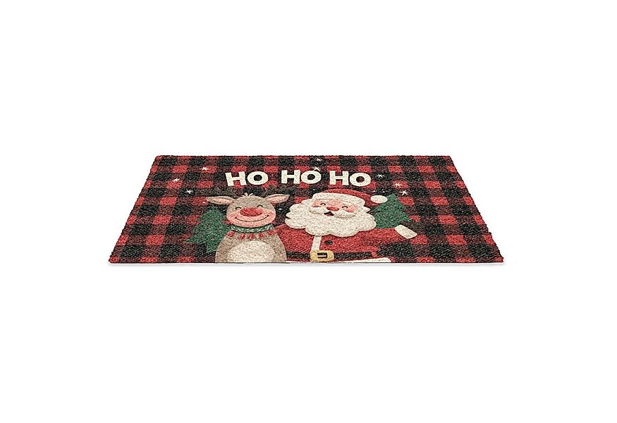 MuchoWow Fußmatte Weihnachtsmann - Rentier - Text - Rot - Schwarz, Rechteck günstig online kaufen