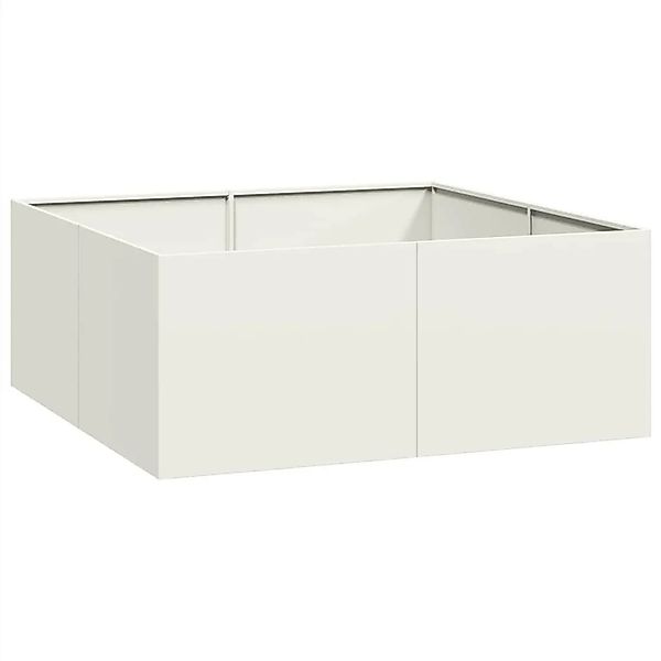 vidaXL Pflanzgefäß Weiß 100x100x40 cm Stahl 860816 günstig online kaufen