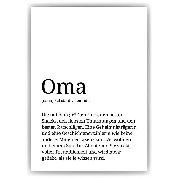 Tigerlino Poster Oma Definition Wandbild Großmutter günstig online kaufen