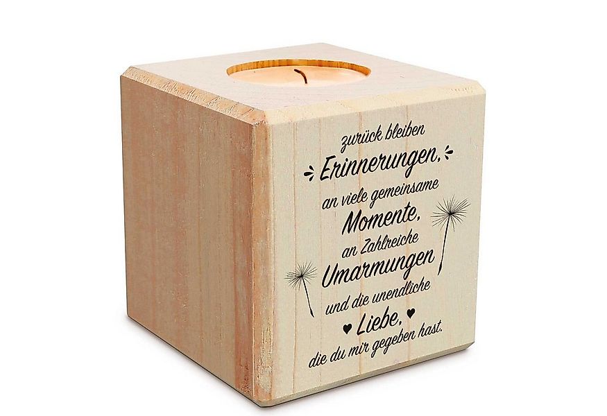 GRAVURZEILE Teelichthalter mit Gravur aus Holz - Grabschmuck - Trauergesche günstig online kaufen