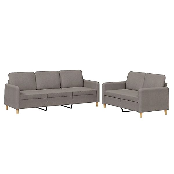 vidaXL 2-Tlg Sofagarnitur mit Kissen Taupe Stoff 3202125 günstig online kaufen