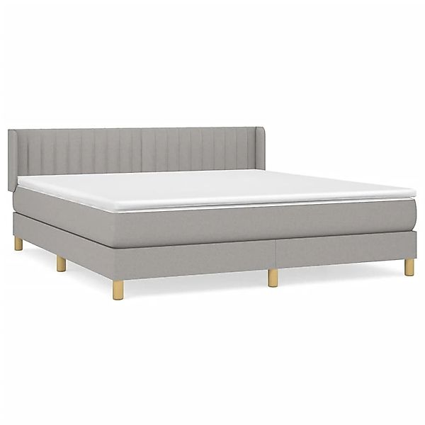 vidaXL Boxspringbett mit Matratze Hellgrau 180x200 cm Stoff 3130449 günstig online kaufen