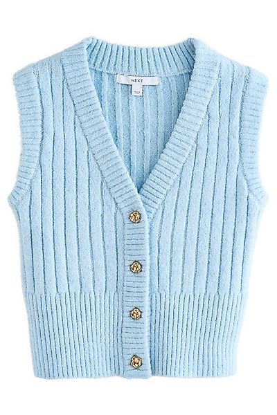 Next Strickjacke Rippstrick-Weste mit Knöpfen und Wollanteil (1-tlg) günstig online kaufen