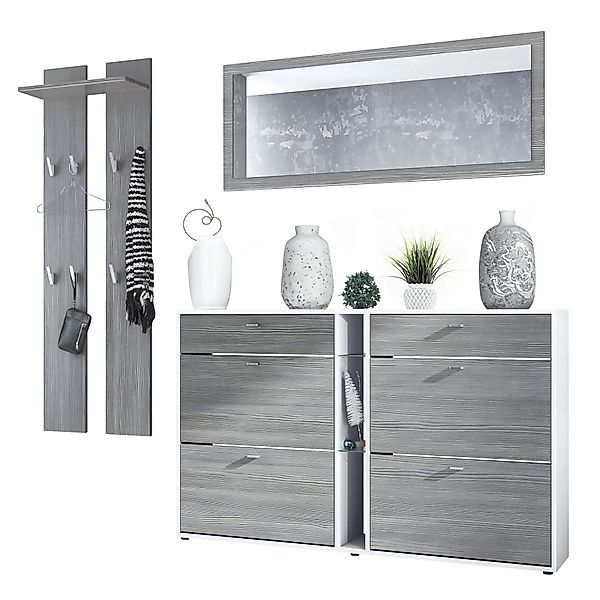 Vladon Garderoben-Set Orlando, (Garderoben-Set, mit Schuhschrank, Wandpanee günstig online kaufen