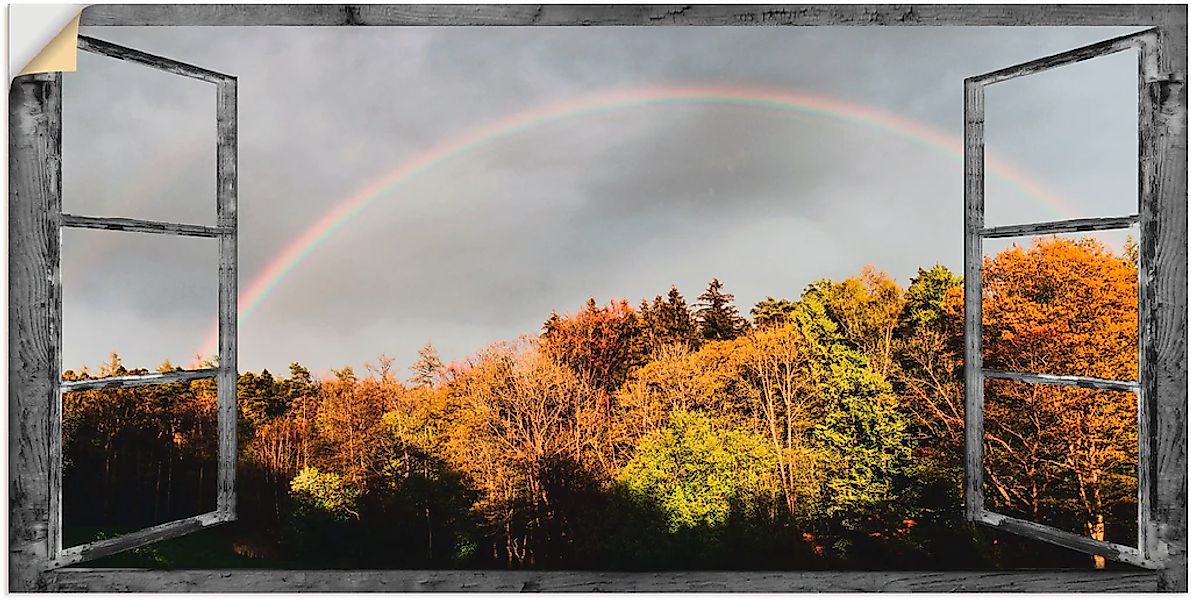 Artland Wandbild "Fensterblick - Regenbogen", Fensterblick, (1 St.), als Le günstig online kaufen