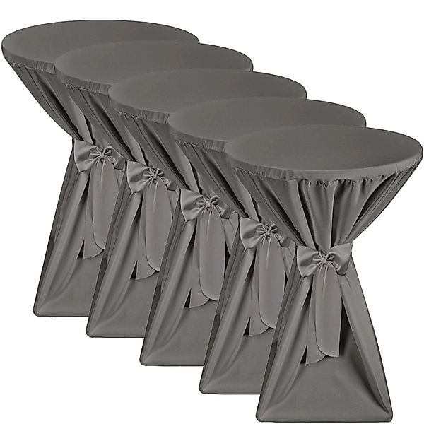 Beautissu Premium Stehtischhusse Ø 80cm Anthrazit 5tlg günstig online kaufen