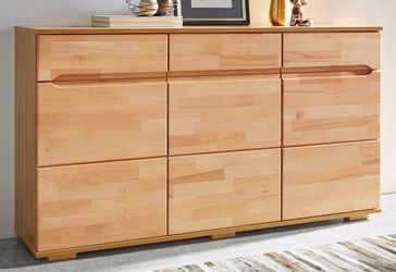 Home affaire Sideboard "Vetro,150cm breit,40 cm tief, Fronten Massivholz,6 günstig online kaufen