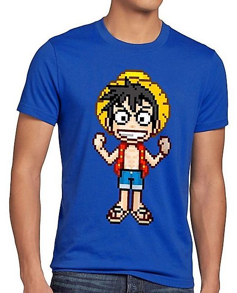 Print-Shirt Herren T-Shirt Pixel Luffy piece strohhut pirat one sanji anime günstig online kaufen