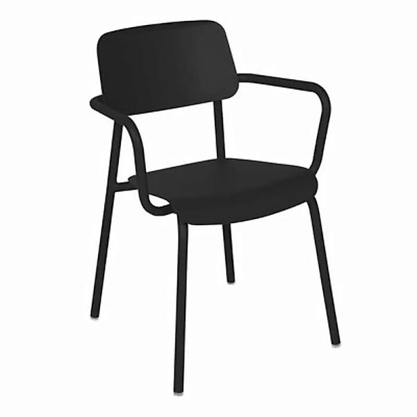 Stapelbarer Sessel Studie metall schwarz / Aluminium - Fermob - Schwarz günstig online kaufen