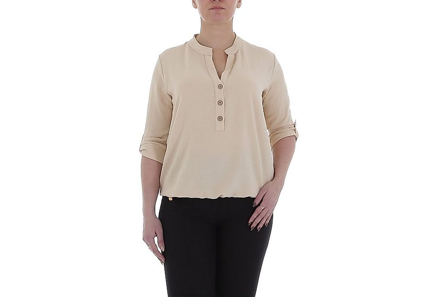Ital-Design Crinklebluse Damen Elegant (85915890) Bluse in Beige günstig online kaufen