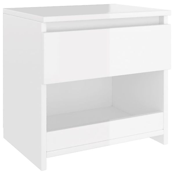 furnicato Nachttisch Hochglanz-Weiß 40x30x39 cm Holzwerkstoff günstig online kaufen