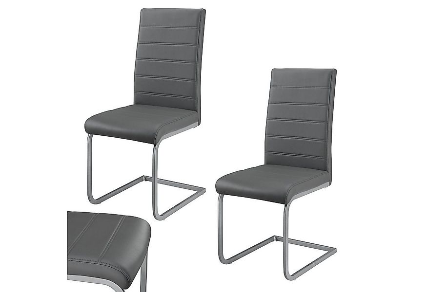 Juskys Freischwinger Vegas, hohe Rückenlehne, pflegeleicht, weiche Polsteru günstig online kaufen