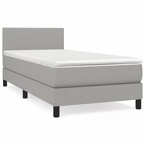 vidaXL Boxspringbett mit Matratze Hellgrau 80x200 cm Stoff1399854 günstig online kaufen