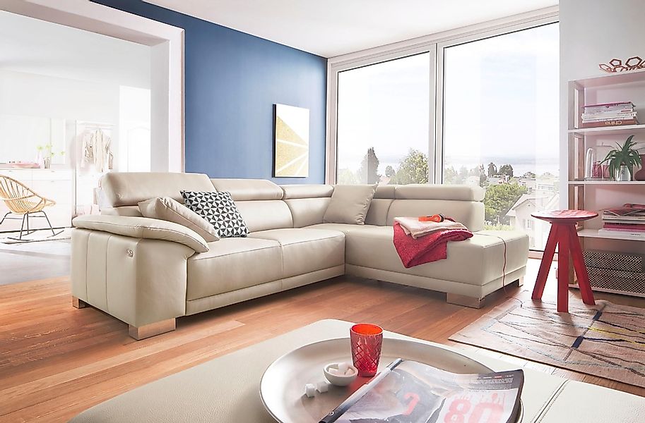3C Candy Ecksofa "Menorca modern und bequem, L-Form", Kopfteilverstellung, günstig online kaufen