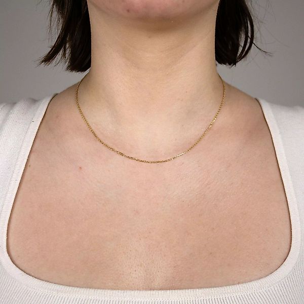 HOPLO Goldkette Ankerkette diamantiert Länge 40cm günstig online kaufen